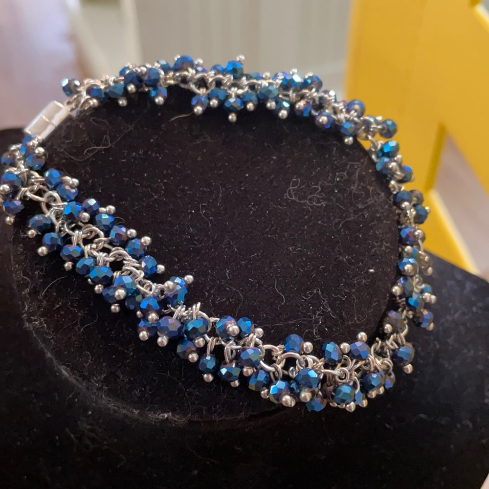 Gorgeous blue sapphire sterling silver bracelet